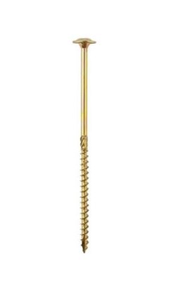 UN WKRĘT DO DREWNA Z KOŁNIERZEM NA TORX OCYNK ŻÓŁTY 5*120MM T25