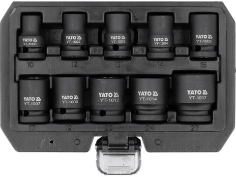 YATO ZESTAW NASADEK UDAROWYCH KRÓTKICH 1/2'' 10 SZT. 10-27 MM YATO ZESTAW NASADEK UDAROWYCH KRÓTKICH 1/2'' 10 SZT. 10-27 MM