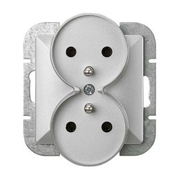 ABEX PERŁA GNIAZDO PODWÓJNE P/T Z/U SREBRNY