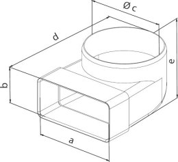 AIR ROXY KOLANO ŁĄCZNIKOWE ZMIENNE KANAŁU PŁASKIEGO 220*55 FI 125MM