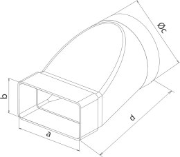 AIR ROXY ŁĄCZNIK 220*55 O PRZEKROJU ZMIENNYM FI 125MM