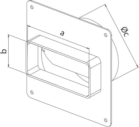 AIR ROXY ŁĄCZNIK ZMIENNY KANAŁU PŁASK. 110*55 Z ZAW. ZWROTNYM 100MM