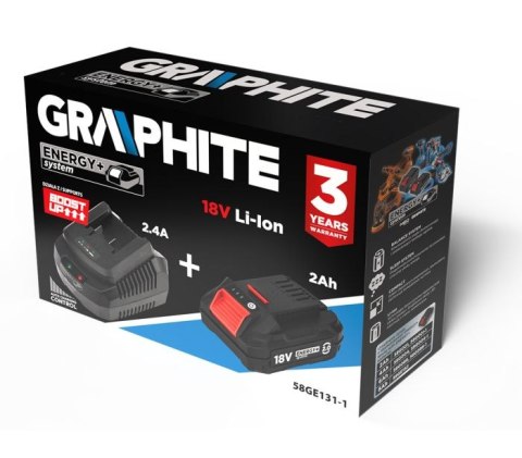 GRAPHITE ZESTAW ENERGY+ AKUMULATOR 2AH Z ŁADOWARKĄ GRAPHITE ZESTAW ENERGY+ AKUMULATOR 2AH Z ŁADOWARKĄ