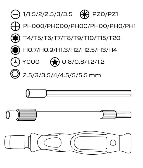 NEO KOŃCÓWKI WKRĘTAKOWE PRECYZYJNE Z UCHWYTEM 45 SZTUK