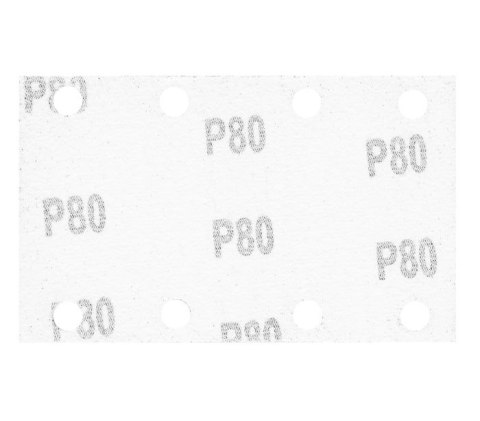 NEO PAPIER ŚCIERNY PROSTOKĄT P80 130*80MM, 8 OTW. 5 SZT.