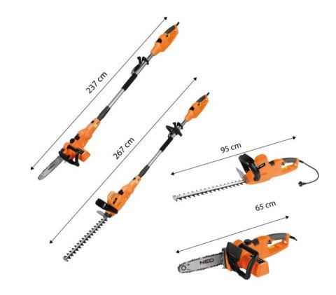NEO PILARKA ŁAŃCUCHOWA + NOŻYCE DO ŻYWOPŁOTU 2W1 Z WYSIĘGNIKIEM