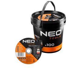 NEO TARCZA PŁASKA 125*1.0*22 METAL/INOX 100 SZT. WIADERKO