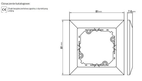 ABEX PERŁA RAMKA POJEDYNCZA SREBRNY