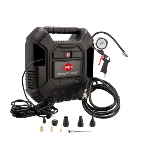 AIRPRESS KOMPRESOR BEZOLEJOWY HLO 180 + AKCESORIA