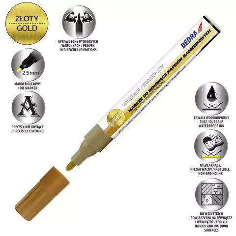 DEDRA MARKER DO RENOWACJI NAPISÓW NAGROBKOWYCH KOLOR ZŁOTY