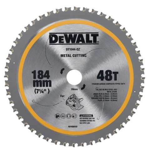 DEWALT PIŁA TARCZOWA DO METALU 184*20MM 48T