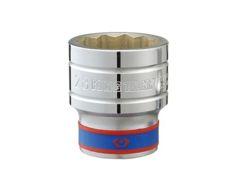 KING TONY NASADKA KRÓTKA 12-KĄTNA CHROMOWANA 1/2'' 36MM