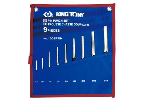 KING TONY ZESTAW WYBIJAKÓW IGŁOWYCH 9CZ.2-14MM ETUI Z MATERIAŁU