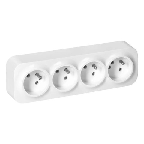 ORNO GNIAZDO POCZWÓRNE TODO 2P+Z IP20, BIAŁY ORNO GNIAZDO POCZWÓRNE TODO 2P+Z IP20, BIAŁY