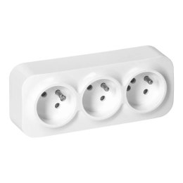 ORNO GNIAZDO POTRÓJNE TODO 2P+Z IP20, BIAŁY