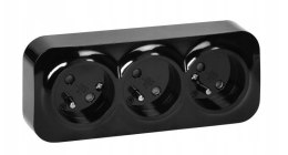 ORNO GNIAZDO POTRÓJNE TODO 2P+Z IP20, CZARNY