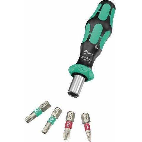 WERA WKRĘTAK KRAFTFORM Z GRZECHOTKĄ + BITY 5 CZ. OPK. ŚWIĄTECZNE