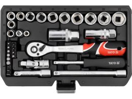 YATO ZESTAW NARZĘDZIOWY 1/4', 3/8' 34 CZĘŚCI