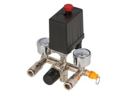 AIRPRESS REDUKTOR+WŁĄCZNIK CIŚNIENIOWY+2 ZŁĄCZA 230V 10 BAR