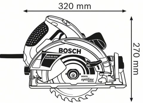 BOSCH PILARKA TARCZOWA GKS 65 GCE 1800W