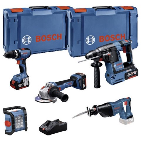 BOSCH ZESTAW COMBI 18V GSB+GBH+GWS+GSA+GLI 3*5.0AH