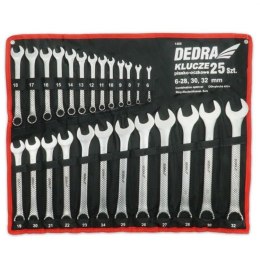 DEDRA KOMPLET KLUCZY PŁASKO-OCZKOWYCH 25-SZTUK 6-32MM