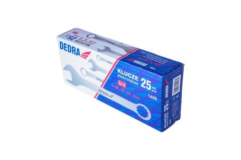DEDRA KOMPLET KLUCZY PŁASKO-OCZKOWYCH 25-SZTUK 6-32MM