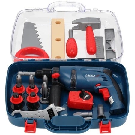 DEDRA ZABAWKA WIERTARKA Z AKCESORIAMI W WALIZCE