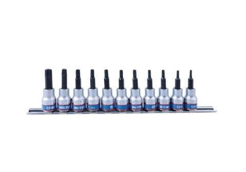 KING TONY KPL.NASADEK TORX Z OTWOREM 3/8'' 11CZĘŚCI T8-T50 SZYNA