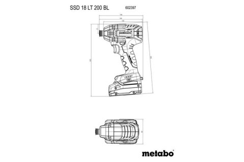 METABO ZAKRĘTARKA AKUMULATOROWA 1/4'' SSD 18 LT 200 BL