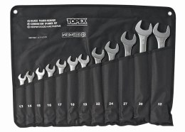 TOPEX KOMPLET KLUCZY PŁASKO-OCZKOWYCH 12-SZTUKOWY 13-32MM PREMIUM