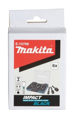 MAKITA ZESTAW NASADEK 1/4'' IMPACT BLACK 6 SZT