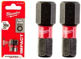 MILWAUKEE BIT, GROT, KOŃCÓWKA HEX8 25MM 2 SZT