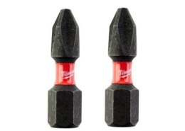 MILWAUKEE BIT, GROT, KOŃCÓWKA SHOCKWAVE PH2 25MM 2 SZT.