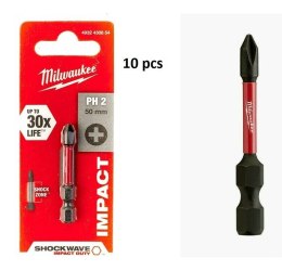 MILWAUKEE BIT, GROT, KOŃCÓWKA SHOCKWAVE PH2 50MM 1 SZT.