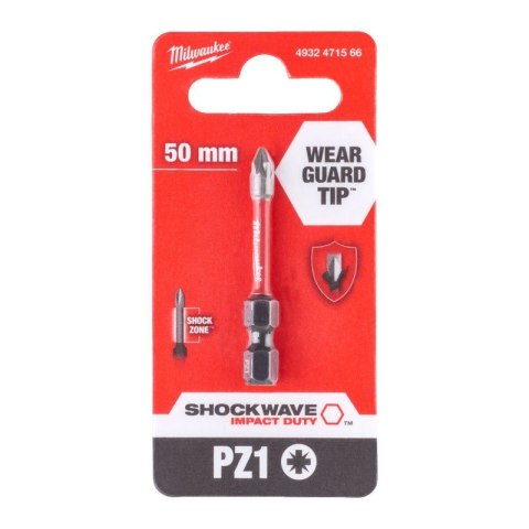 MILWAUKEE BIT, GROT, KOŃCÓWKA SHOCKWAVE PZ1 50MM
