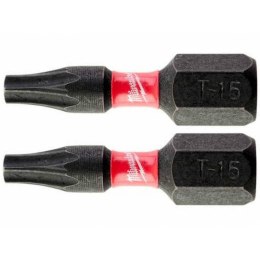 MILWAUKEE BIT, GROT, KOŃCÓWKA TORX TX15 25MM 2 SZT.