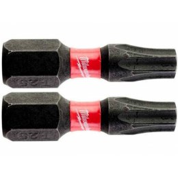 MILWAUKEE BIT, GROT, KOŃCÓWKA TORX TX25 25MM 2 SZT.