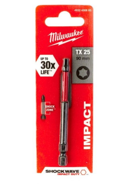 MILWAUKEE BIT, GROT, KOŃCÓWKA TORX TX25 90MM 1 SZT.