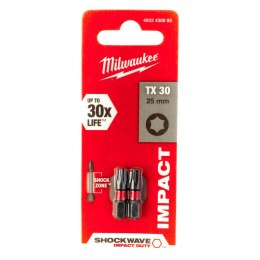 MILWAUKEE BIT, GROT, KOŃCÓWKA TORX TX30 25MM 2 SZT.