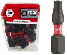 MILWAUKEE BIT, GROT, KOŃCÓWKA TORX TX30 25MM 25SZT.