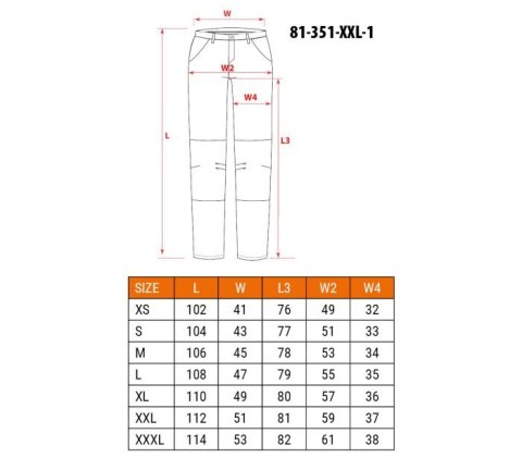 NEO SPODNIE ROBOCZE MIX&MATCH CZARNE, ROZMIAR XXL