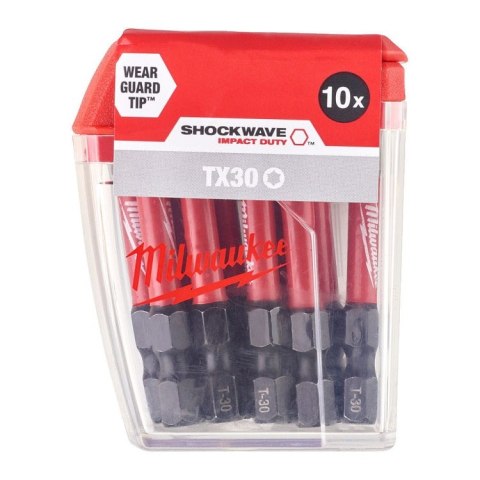 MILWAUKEE BIT, GROT, KOŃCÓWKA SHOCKWAVE TX30*50MM 10 SZT.