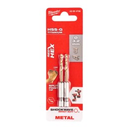 MILWAUKEE WIERTŁO DO METALU HSS-G TIN 3.2MM 2 SZT.