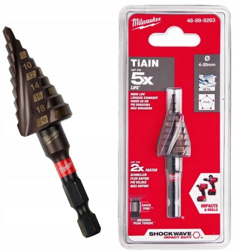 MILWAUKEE WIERTŁO WIELOSTOPNIOWE UDAR 4-20MM