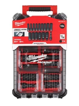 MILWAUKEE ZESTAW NASADEK UDAROWYCH 1/2'' 16 EL. PACKOUT