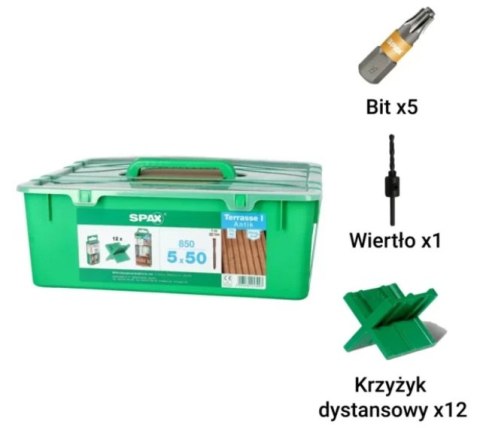 SPAX WKRĘT TARASOWY A2 TX 5.0*50MM SPAX-D STARE ZŁOTO (850)+ZES.