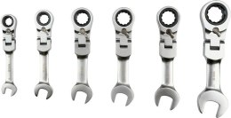 YATO ZESTAW KLUCZY Z GRZECHOTKĄ I PRZEGUBEM, KRÓTKIE 8-19MM, 6SZT