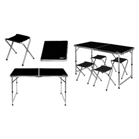 DEDRA STÓŁ CAMPING SKŁADANY + 4 STOŁKI 120*60*54CM