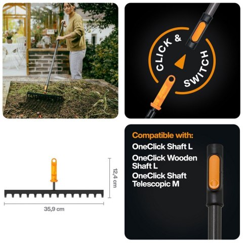 FISKARS GRABIE 14-ZĘBNE METALOWE ONECLICK